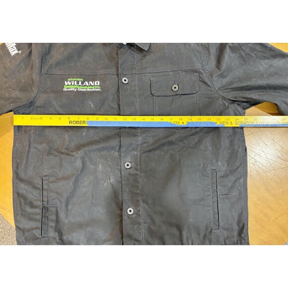 Flint And Tinder Men's 2XL Blanket Waxed Trucker Jacket Black/Gray Embroidered - Picture 6 of 8